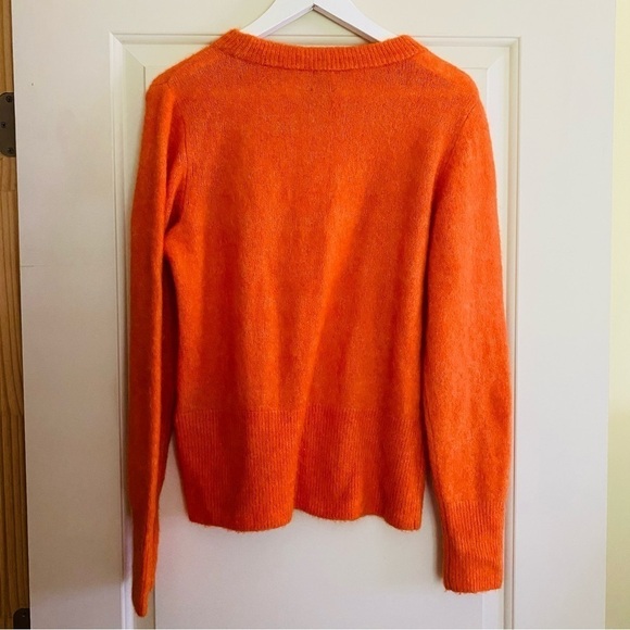 H&M Alpaca Wool Blend Crew Neck Sweater Orange Size SMALL - Picture 2 of 7